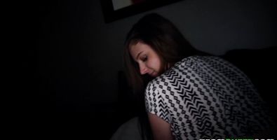 Lustful brunette teen Elektra Rose strokes a small prick with her lubed feet