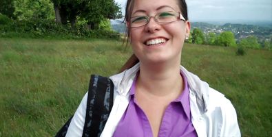 Astonishing busty brunette Audrey Marshall is cheating on her husband with boyfriend he knows