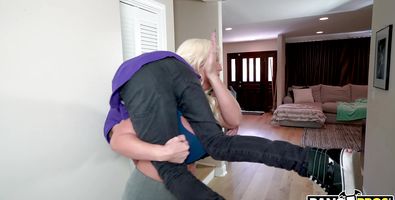 Foxy busty blonde girl gets drilled after giving an amazing deepthroat blowjob